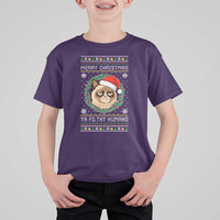 Merry Christmas Ya Filthy Humans Cat T Shirt For Kid Funny Xmas Grumpy Cat - Wonder Print Shop
