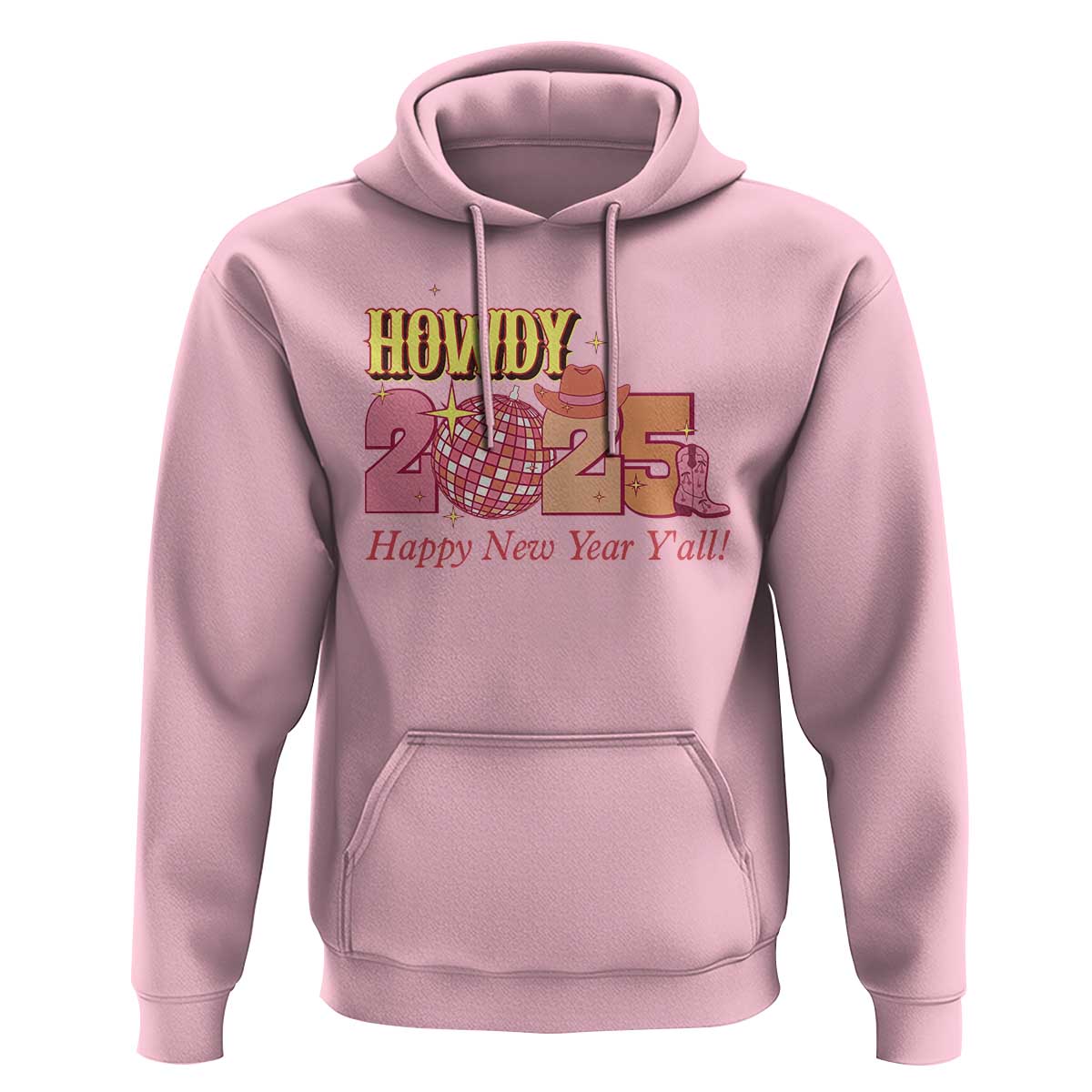 Howdy 2025 Hoodie Happy New Year Y'all Sparkling Cowgirl