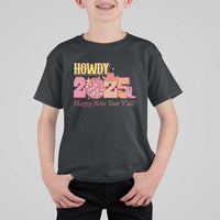 Howdy 2025 T Shirt For Kid Happy New Year Y'all Sparkling Cowgirl