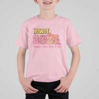 Howdy 2025 T Shirt For Kid Happy New Year Y'all Sparkling Cowgirl