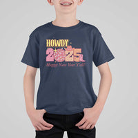 Howdy 2025 T Shirt For Kid Happy New Year Y'all Sparkling Cowgirl