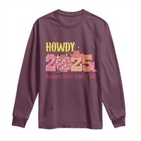 Howdy 2025 Long Sleeve Shirt Happy New Year Y'all Sparkling Cowgirl