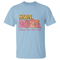 Howdy 2025 T Shirt Happy New Year Y'all Sparkling Cowgirl - Wonder Print Shop