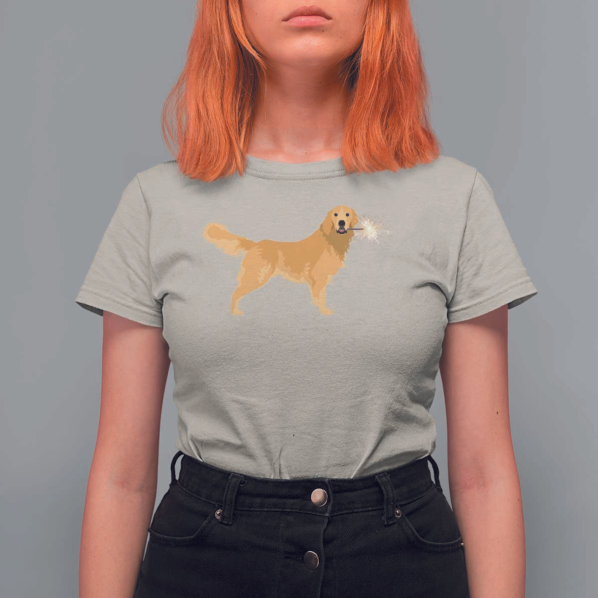 Funny Golden Retriever Dog New Year 2025 Fireworks T Shirt For Women - Wonder Print Shop