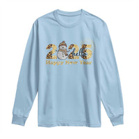 Hello 2025 Happy New Year Long Sleeve Shirt Fireworks Snowman