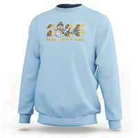 Hello 2025 Happy New Year Sweatshirt Fireworks Snowman - Wonder Print Shop