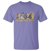 Hello 2025 Happy New Year T Shirt Fireworks Snowman - Wonder Print Shop