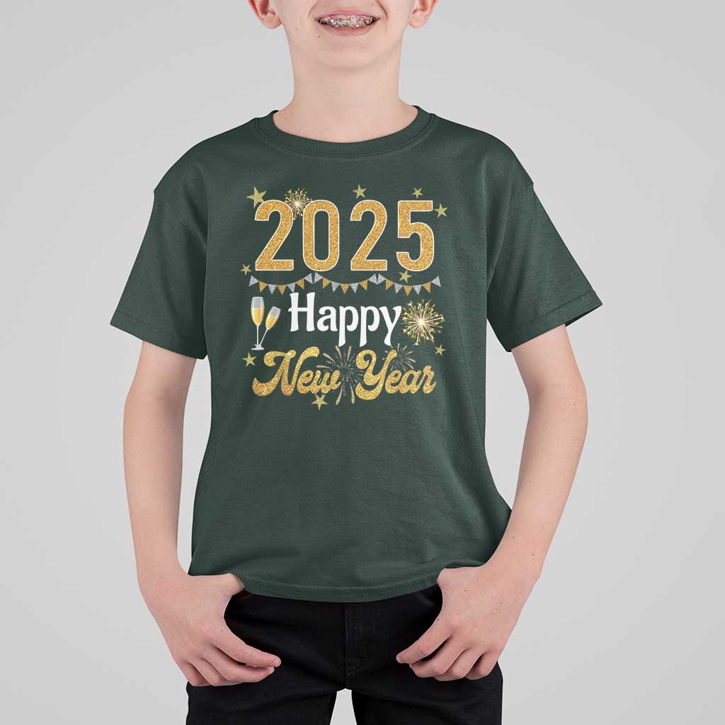 Happy New Year 2025 T Shirt For Kid New Year's Eve Party Family Matching - Wonder Print Shop