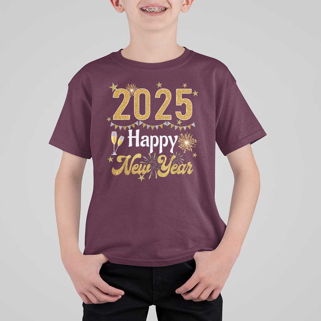 Happy New Year 2025 T Shirt For Kid New Year's Eve Party Family Matching - Wonder Print Shop