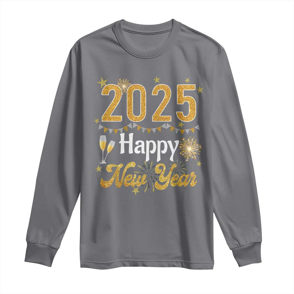 Happy New Year 2025 Long Sleeve Shirt New Year's Eve Party Family Matching