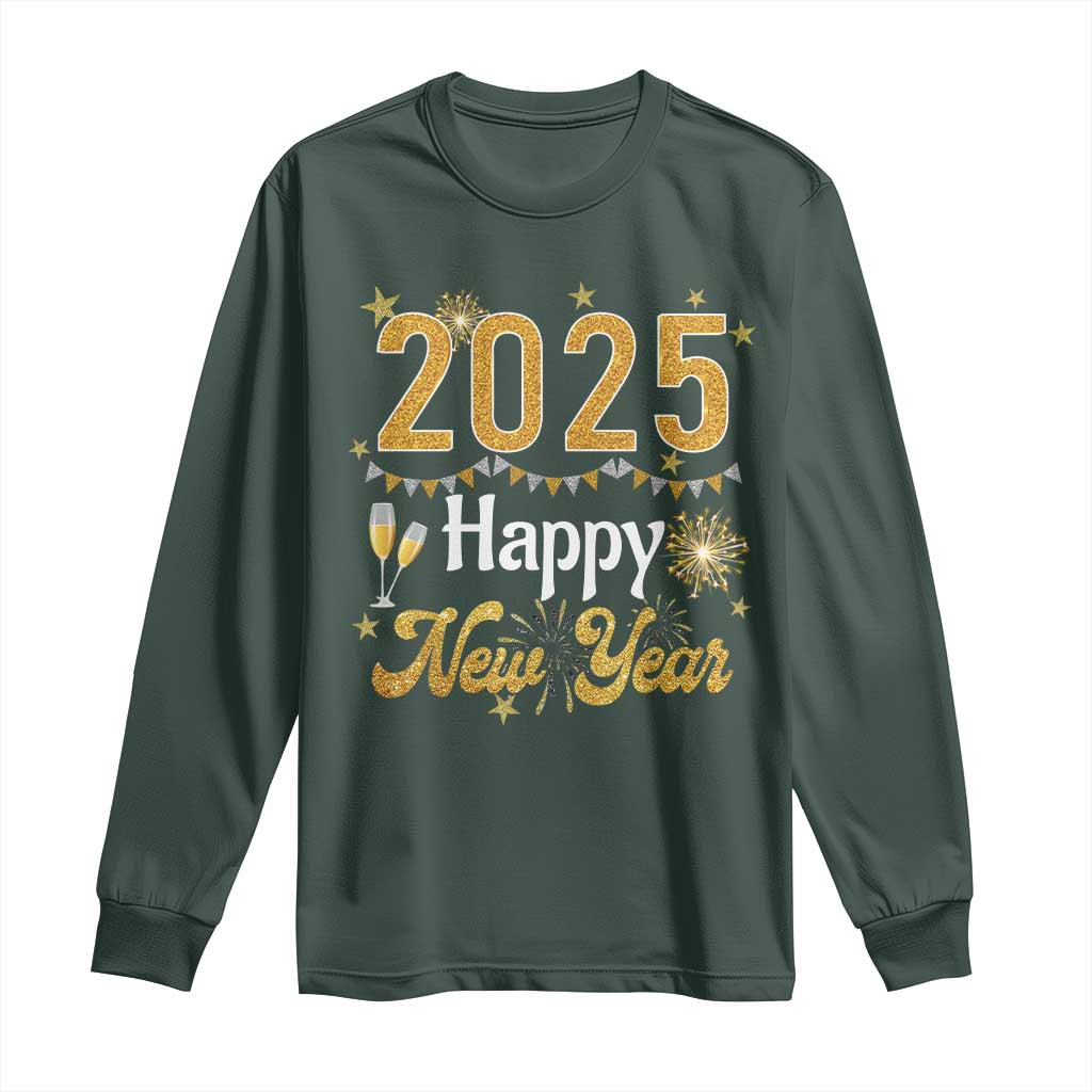Happy New Year 2025 Long Sleeve Shirt New Year's Eve Party Family Matching