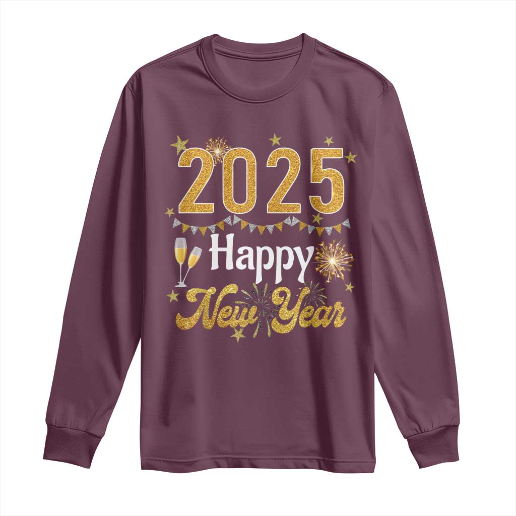 Happy New Year 2025 Long Sleeve Shirt New Year's Eve Party Family Matching