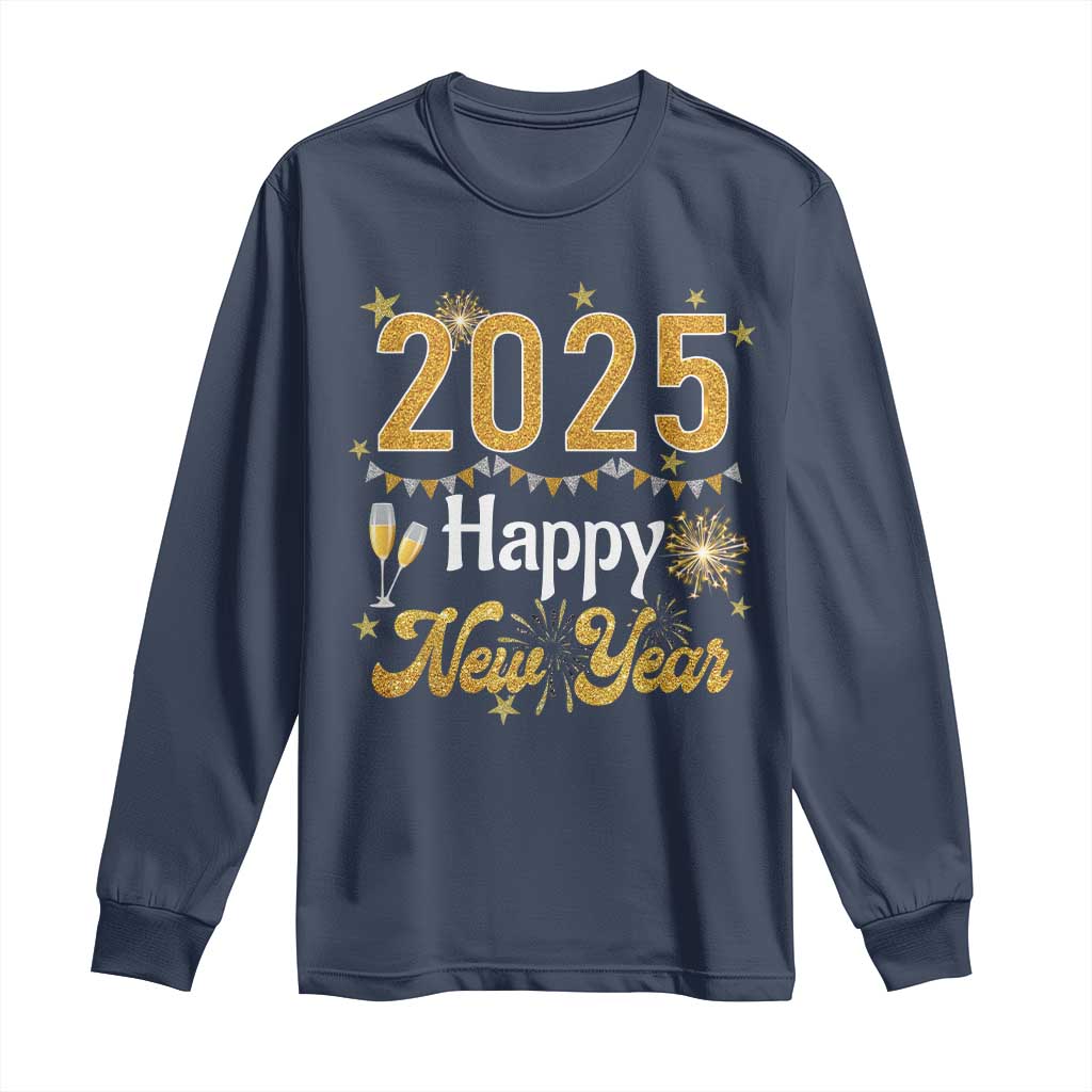 Happy New Year 2025 Long Sleeve Shirt New Year's Eve Party Family Matching