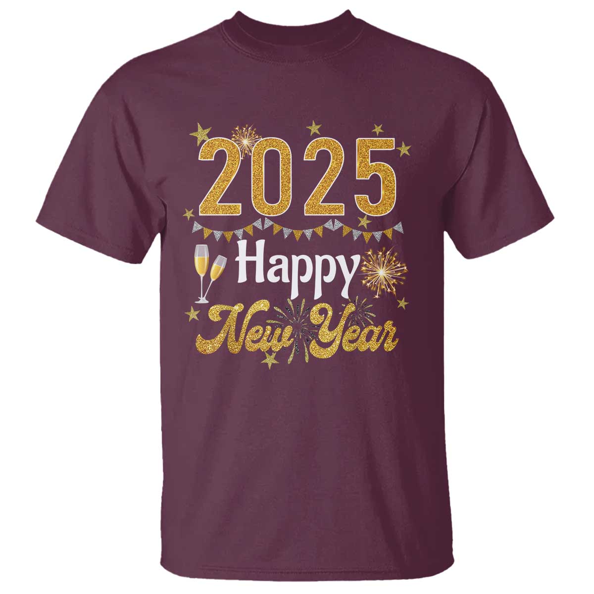 Happy New Year 2025 T Shirt New Year's Eve Party Family Matching - Wonder Print Shop