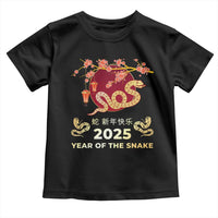 Chinese Lunar New Year 2025 Year Of The Snake Toddler T Shirt Cherry Blossom