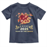 Chinese Lunar New Year 2025 Year Of The Snake Toddler T Shirt Cherry Blossom