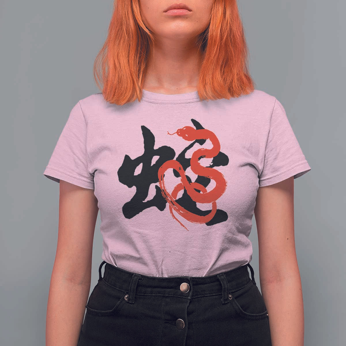 Happy Chinese New Year 2025 T Shirt For Women Calligraphy Year Of The Snake - Wonder Print Shop