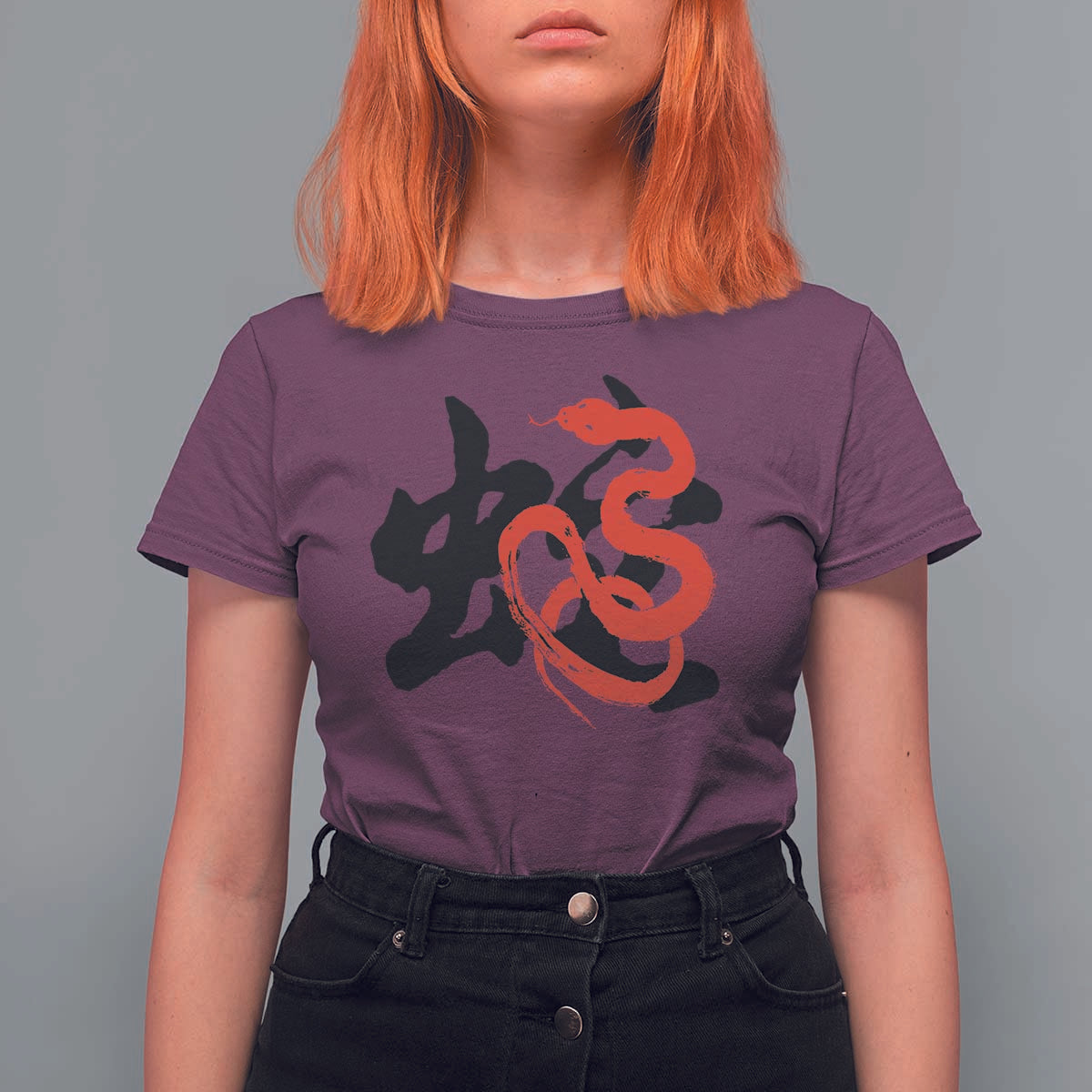 Happy Chinese New Year 2025 T Shirt For Women Calligraphy Year Of The Snake - Wonder Print Shop