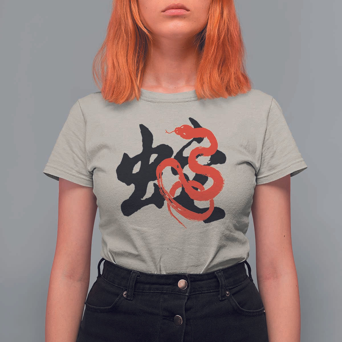 Happy Chinese New Year 2025 T Shirt For Women Calligraphy Year Of The Snake - Wonder Print Shop