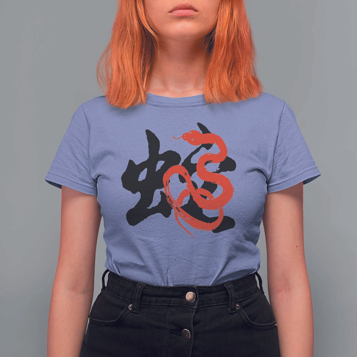 Happy Chinese New Year 2025 T Shirt For Women Calligraphy Year Of The Snake - Wonder Print Shop