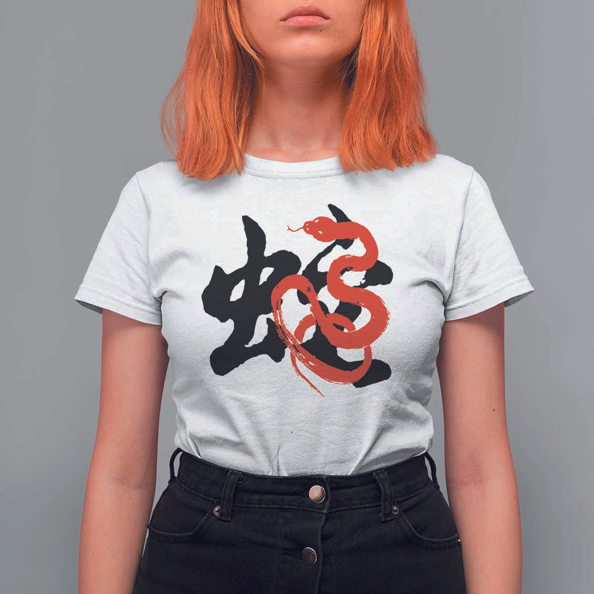 Happy Chinese New Year 2025 T Shirt For Women Calligraphy Year Of The Snake - Wonder Print Shop