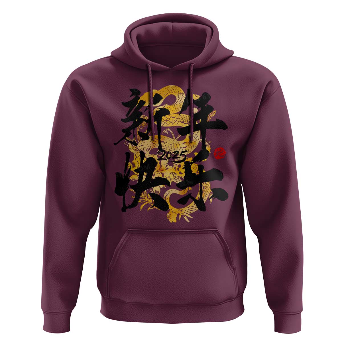 Happy Chinese New Year 2025 Hoodie Calligraphy Year Of The Snake Flowers