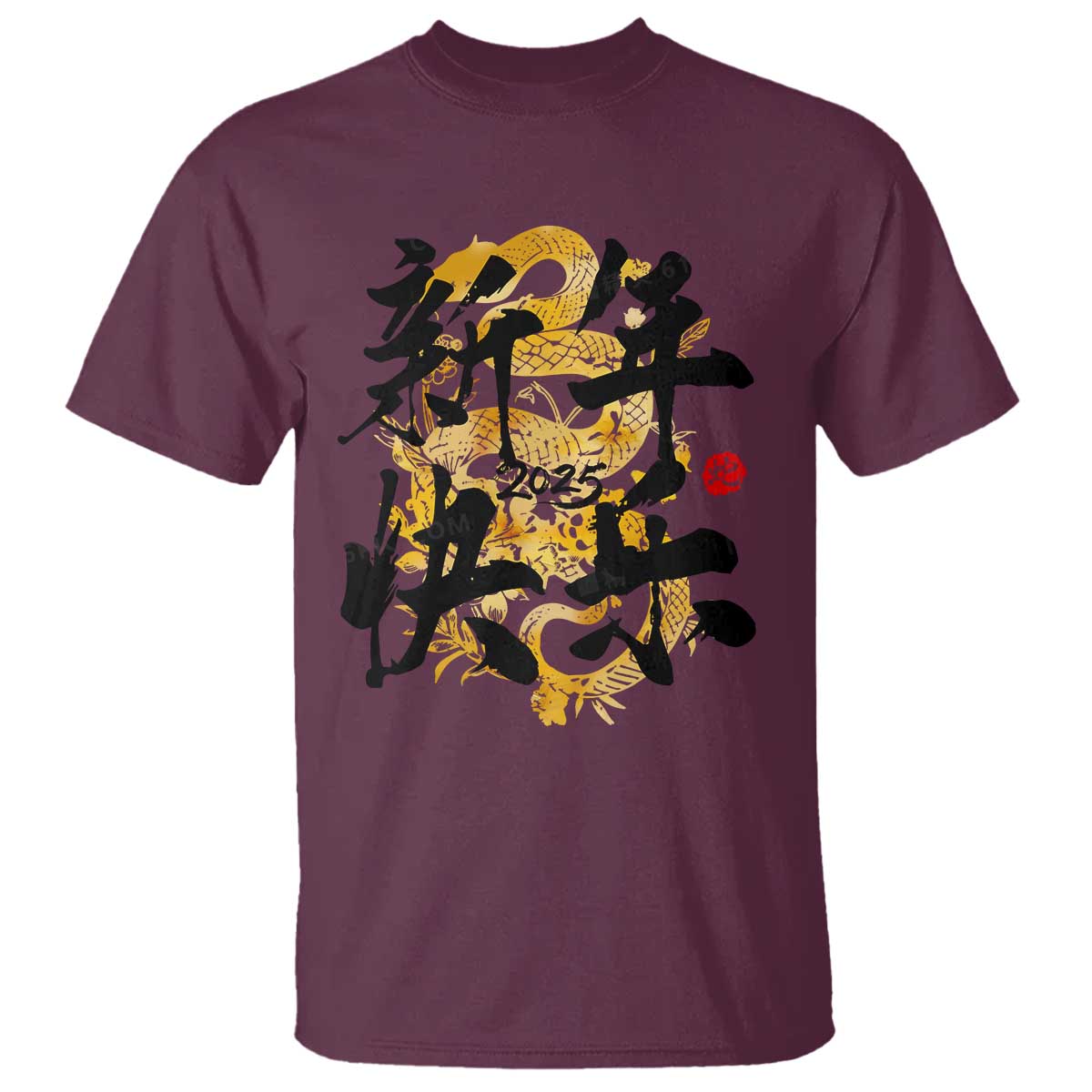 Happy Chinese New Year 2025 T Shirt Calligraphy Year Of The Snake Flowers - Wonder Print Shop