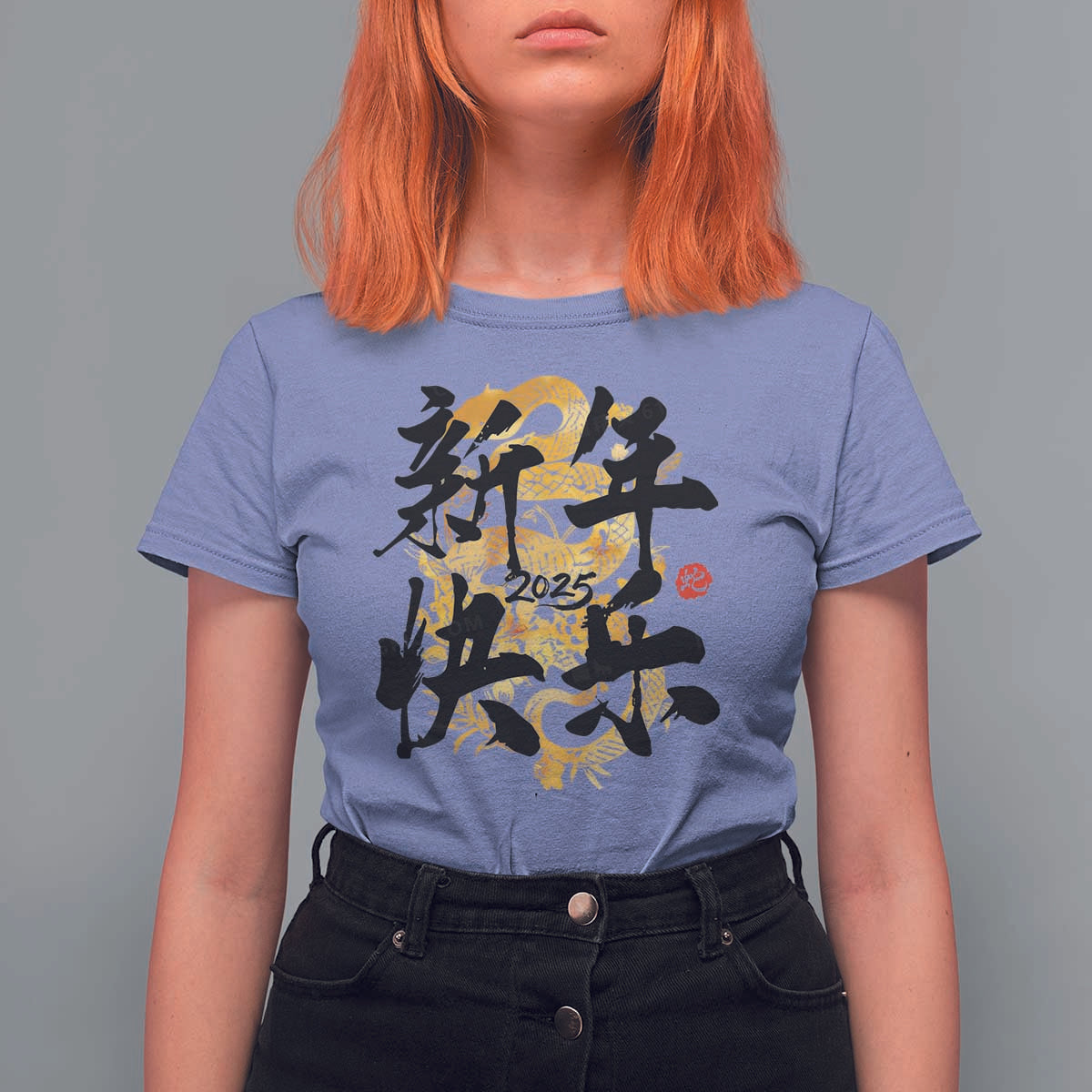 Happy Chinese New Year 2025 T Shirt For Women Calligraphy Year Of The Snake Flowers - Wonder Print Shop
