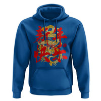 Happy Chinese New Year 2025 Hoodie Calligraphy Year Of The Snake Golden Flowers