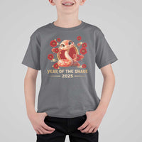 Happy Chinese New Year 2025 T Shirt For Kid Year Of The Snake Flowers - Wonder Print Shop