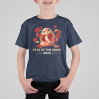 Happy Chinese New Year 2025 T Shirt For Kid Year Of The Snake Flowers - Wonder Print Shop