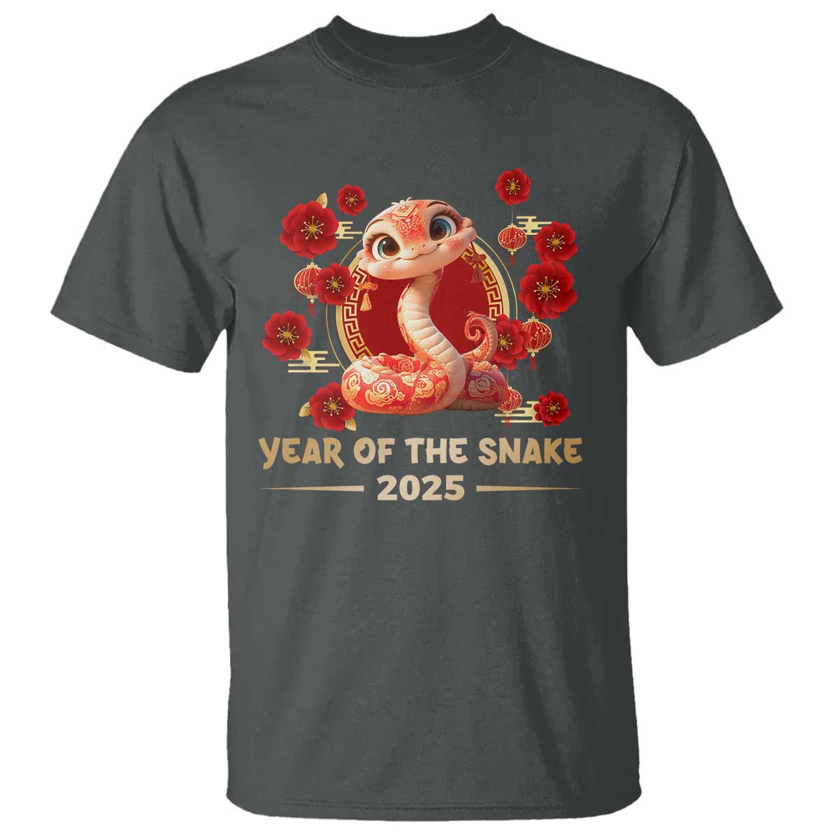 Happy Chinese New Year 2025 T Shirt Year Of The Snake Flowers - Wonder Print Shop