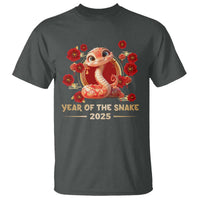 Happy Chinese New Year 2025 T Shirt Year Of The Snake Flowers - Wonder Print Shop