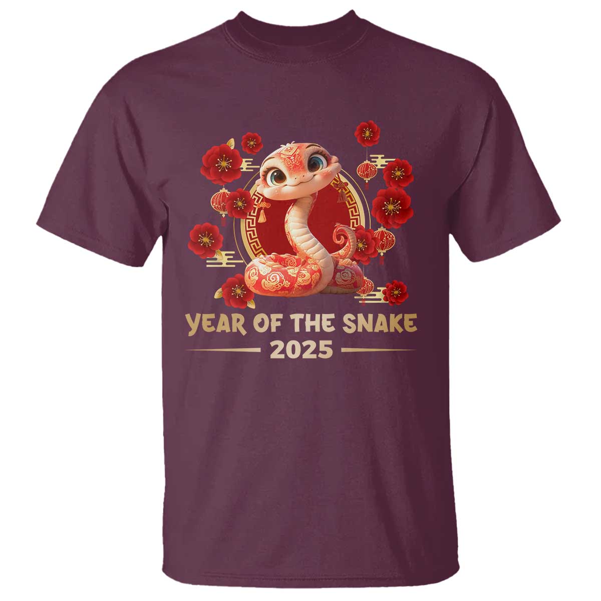 Happy Chinese New Year 2025 T Shirt Year Of The Snake Flowers - Wonder Print Shop