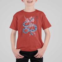 Happy Japanese New Year 2025 T Shirt For Kid Year Of The Snake Sakura Cherry Blossom - Wonder Print Shop