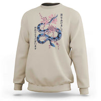 Happy Japanese New Year 2025 Sweatshirt Year Of The Snake Sakura Cherry Blossom - Wonder Print Shop