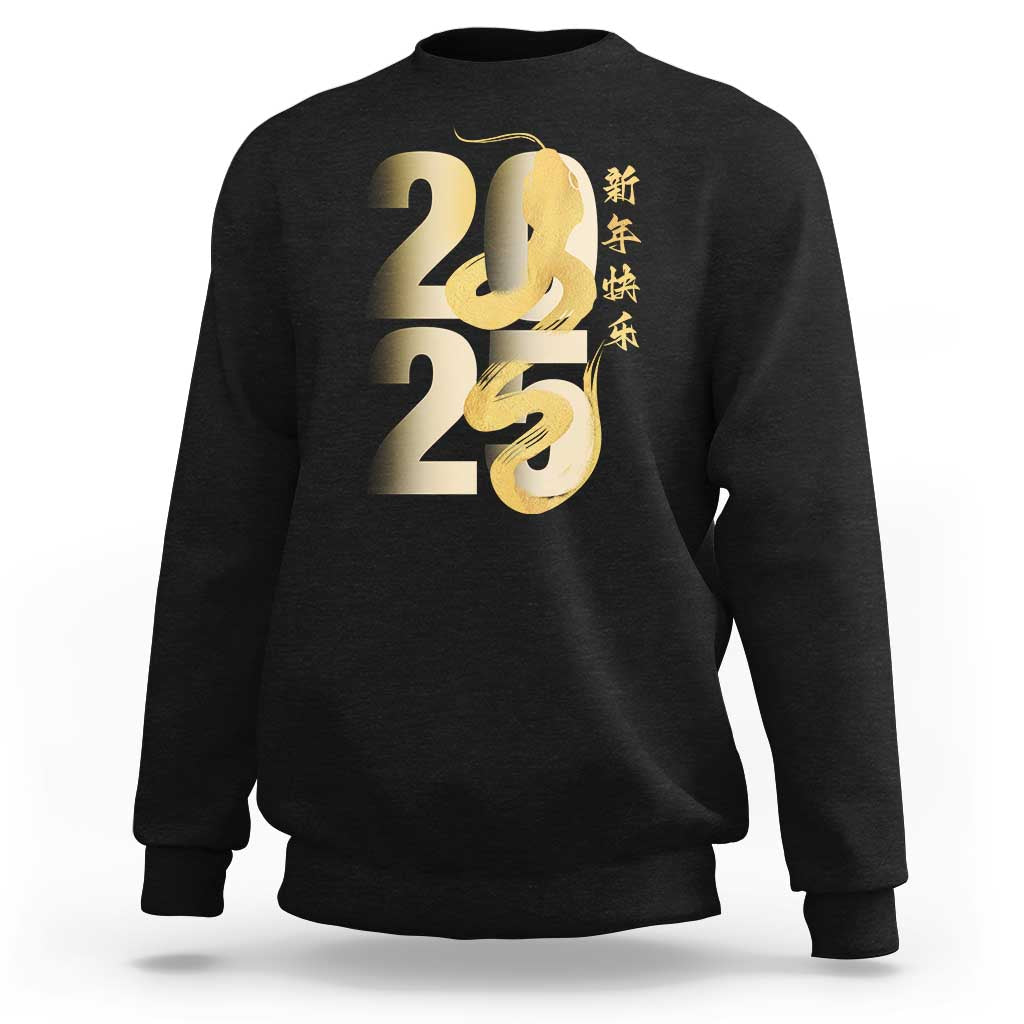 Happy Chinese New Year 2025 Sweatshirt Calligraphy Year Of The Snake Zodiac Animals