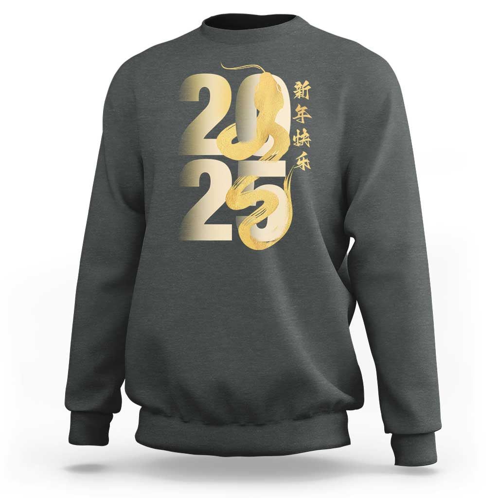 Happy Chinese New Year 2025 Sweatshirt Calligraphy Year Of The Snake Zodiac Animals