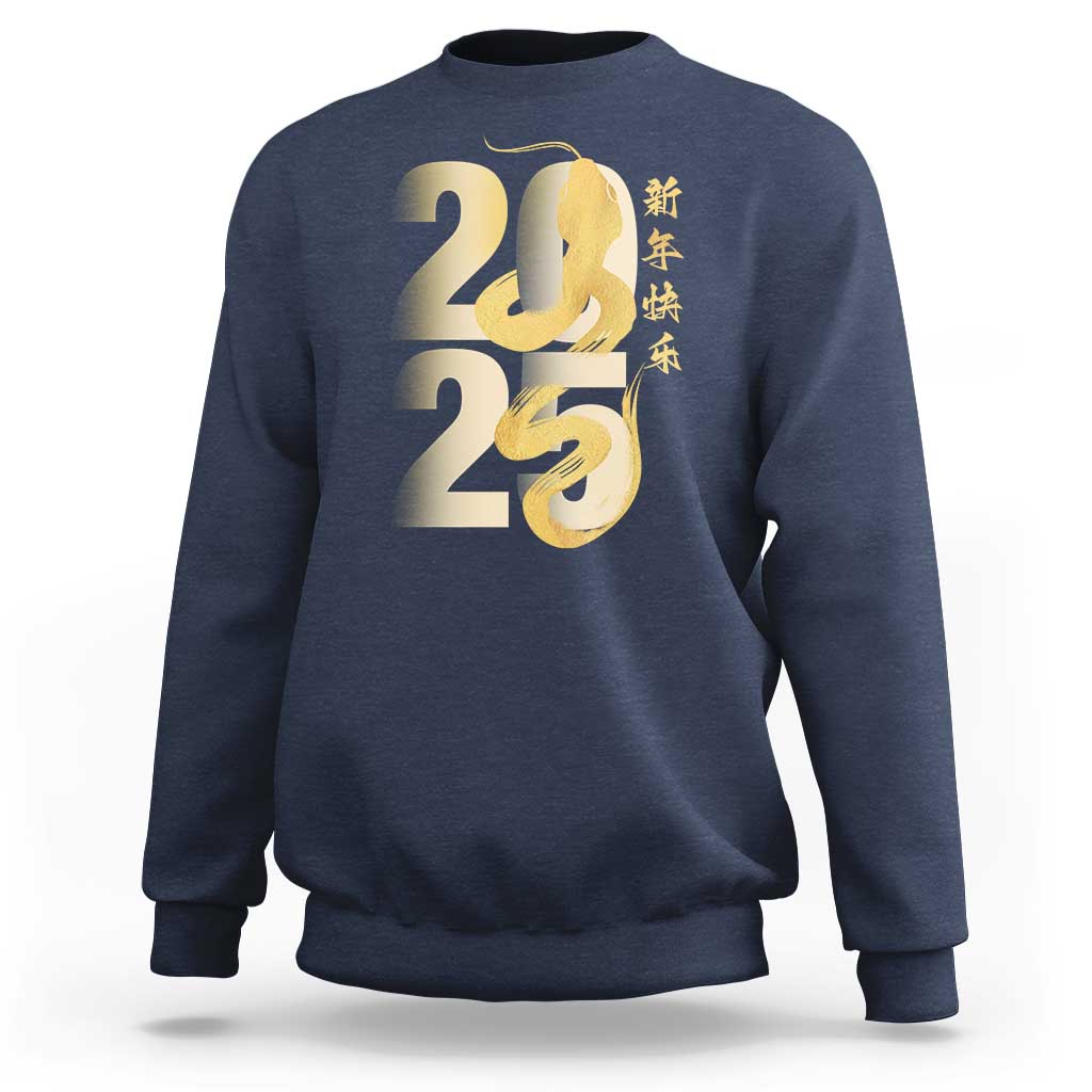 Happy Chinese New Year 2025 Sweatshirt Calligraphy Year Of The Snake Zodiac Animals