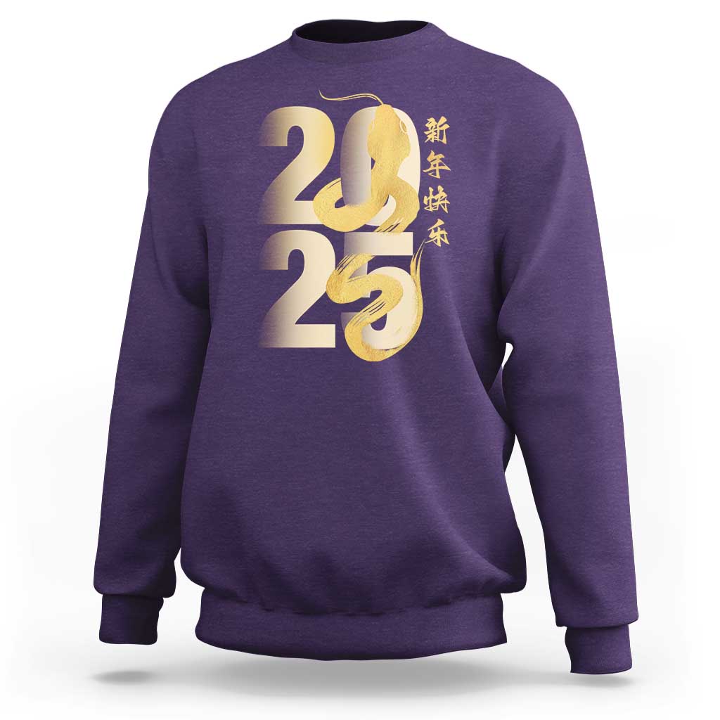 Happy Chinese New Year 2025 Sweatshirt Calligraphy Year Of The Snake Zodiac Animals