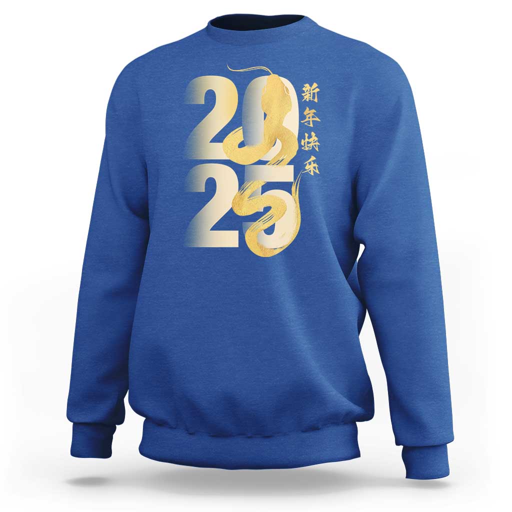 Happy Chinese New Year 2025 Sweatshirt Calligraphy Year Of The Snake Zodiac Animals
