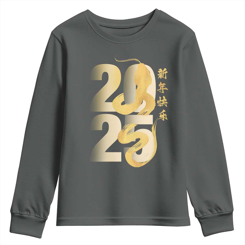 Happy Chinese New Year 2025 Youth Sweatshirt Calligraphy Year Of The Snake Zodiac Animals