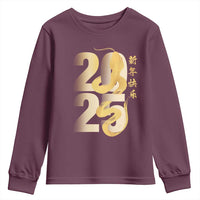 Happy Chinese New Year 2025 Youth Sweatshirt Calligraphy Year Of The Snake Zodiac Animals