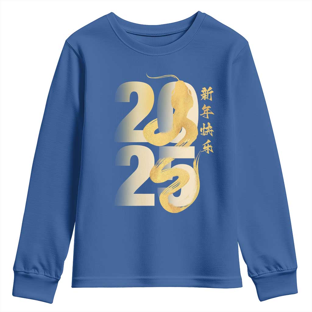 Happy Chinese New Year 2025 Youth Sweatshirt Calligraphy Year Of The Snake Zodiac Animals