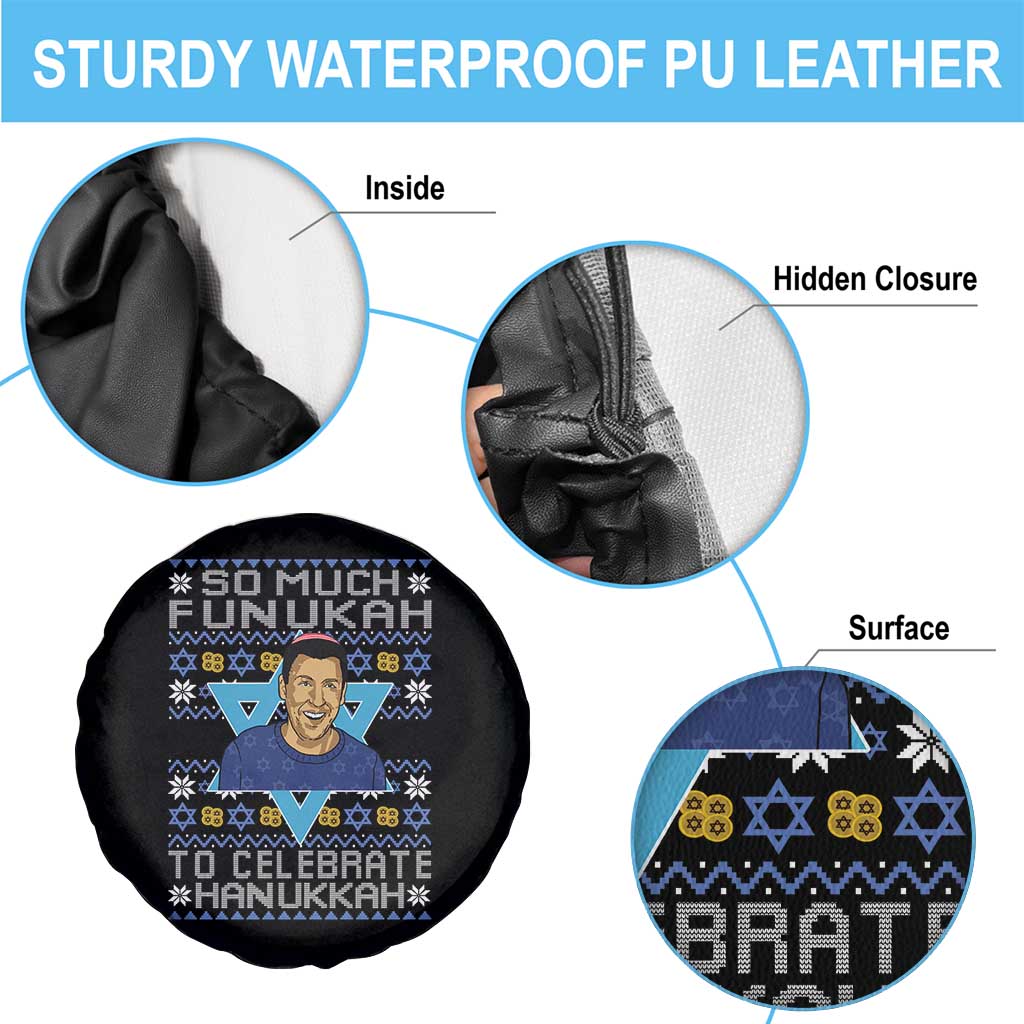 Funny So Much Funukah To Celebrate Hanukkah Sandler Spare Tire Cover - Wonder Print Shop