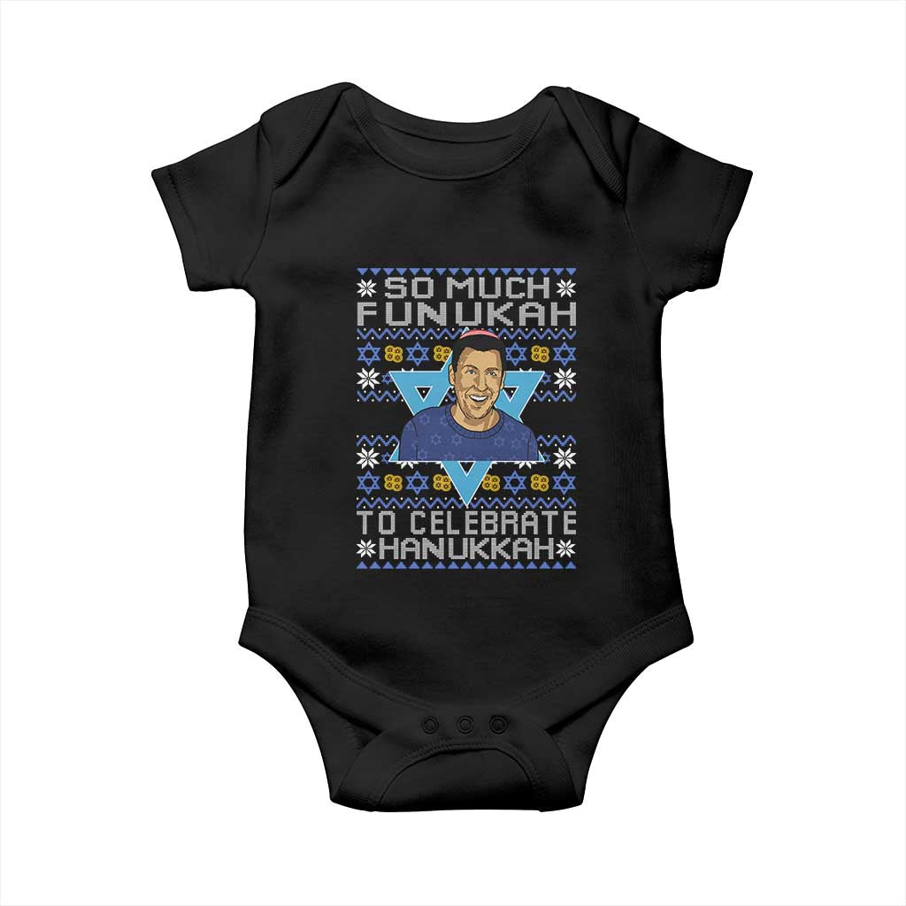 Funny So Much Funukah To Celebrate Hanukkah Sandler Baby Onesie - Wonder Print Shop