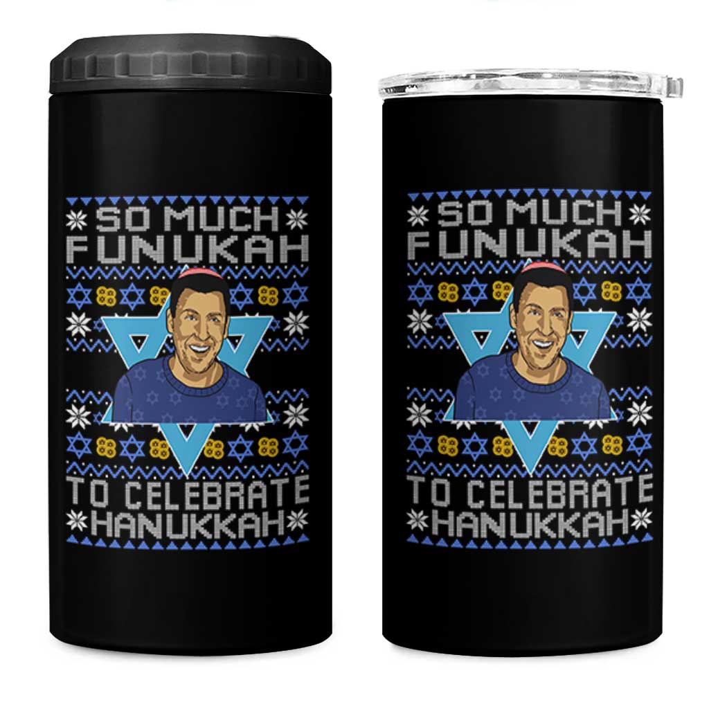 Funny So Much Funukah To Celebrate Hanukkah Sandler 4 in 1 Can Cooler Tumbler - Wonder Print Shop