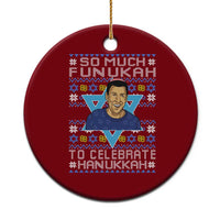 Funny So Much Funukah To Celebrate Hanukkah Sandler Ceramic Ornament - Wonder Print Shop