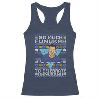 Funny So Much Funukah To Celebrate Hanukkah Sandler Racerback Tank Top - Wonder Print Shop