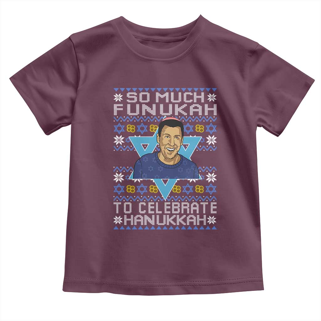 Funny So Much Funukah To Celebrate Hanukkah Sandler Toddler T Shirt - Wonder Print Shop